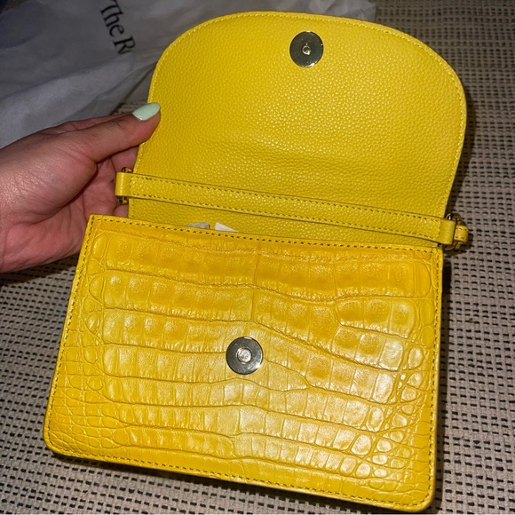 Maria Oliver | Yellow Crocodile Valencia Top Handle Handbag - Picture 3 of 7